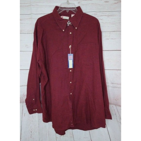 BCC Khakis Maroon Full Button Up Soft Shirt With Extra Buttons - Picture 6 of 12